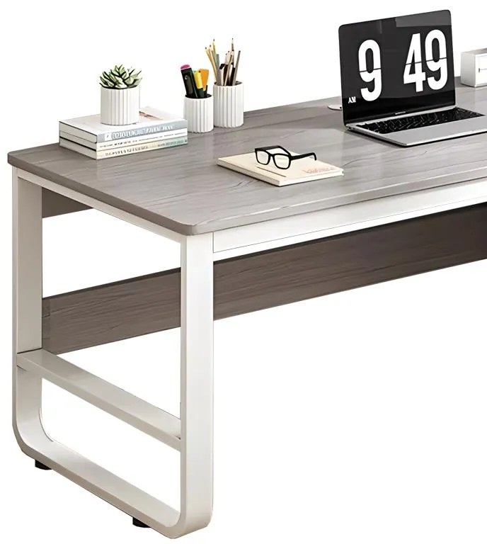 Γραφείο Salto με ραφιέρα-MDF γκρι-λευκό 120x48x74εκ 120x48x74 εκ.
