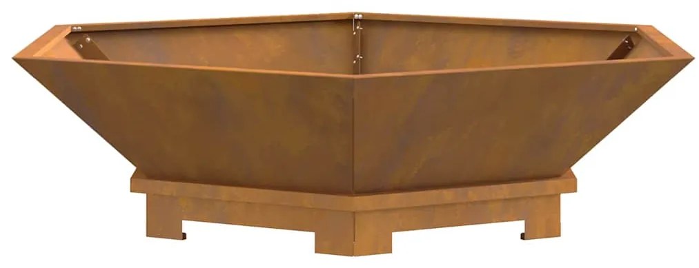 vidaXL Εστία Φωτιάς Εξαγωνική 100x100x28 εκ Ανθεκτικό Ατσάλι