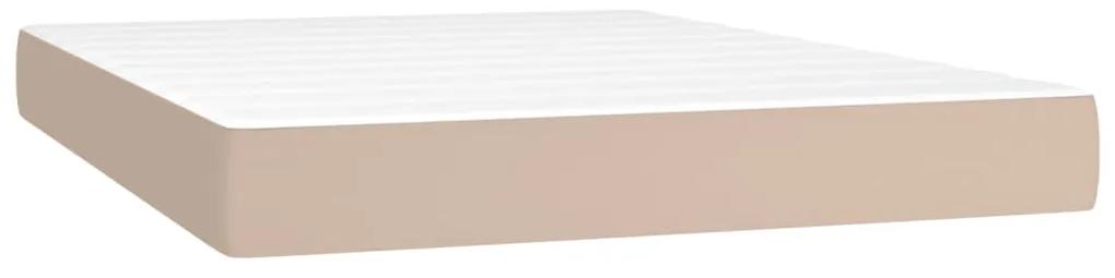 vidaXL Κρεβάτι Boxspring με Στρώμα Καπουτσίνο 160x200εκ.από Συνθ.Δέρμα