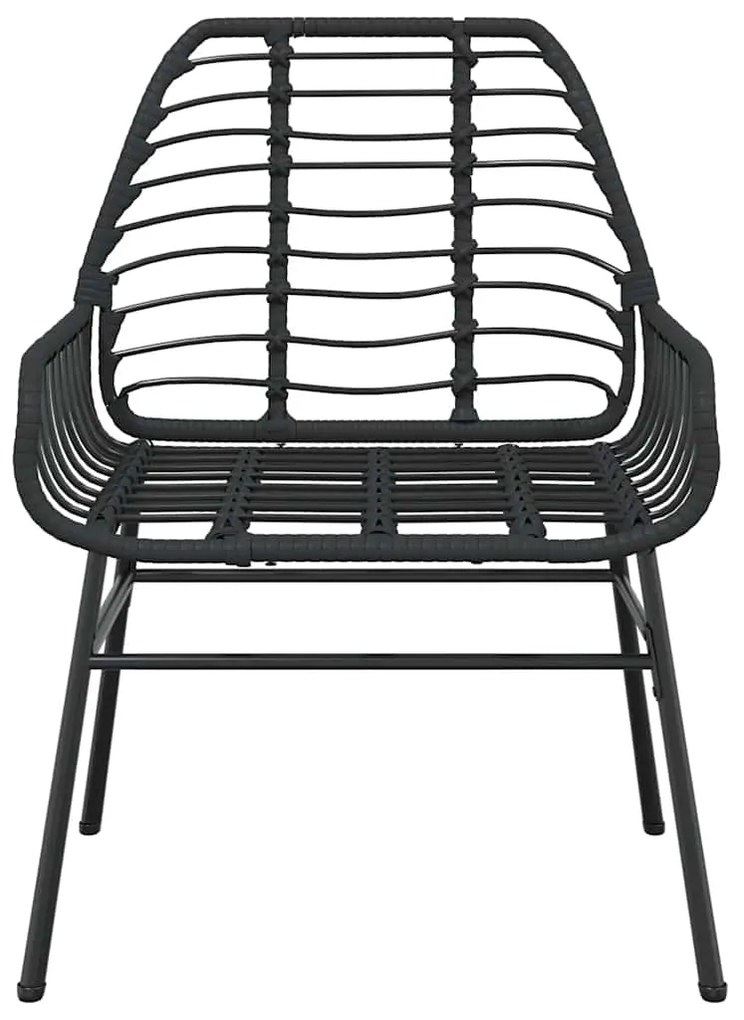 vidaXL Σετ Τραπεζαρίας Κήπου 5 Τεμαχίων Μαύρο Συνθετικό Ρατάν/Γυαλί