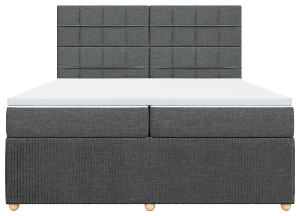 ΚΡΕΒΑΤΙ BOXSPRING ΜΕ ΣΤΡΩΜΑ ΣΚΟΥΡΟ ΓΚΡΙ 200X200 ΕΚ. ΥΦΑΣΜΑΤΙΝΟ 3292164