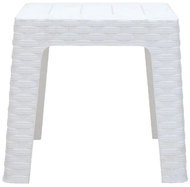 Τραπέζι Monaco PP rattan λευκό 42x42x42εκ