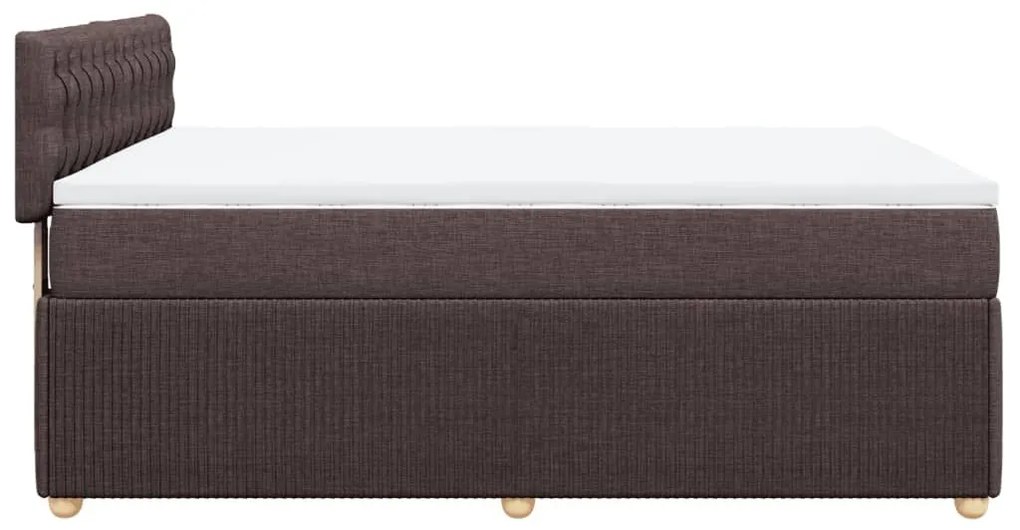 Κρεβάτι Boxspring με Στρώμα Σκούρο Καφέ 160x200 εκ Υφασμάτινο - Καφέ