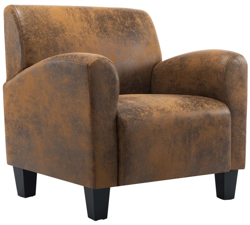 vidaXL Πολυθρόνα Καφέ 70 x 69 x 72 εκ. από Συνθετικό Δέρμα Σουέτ