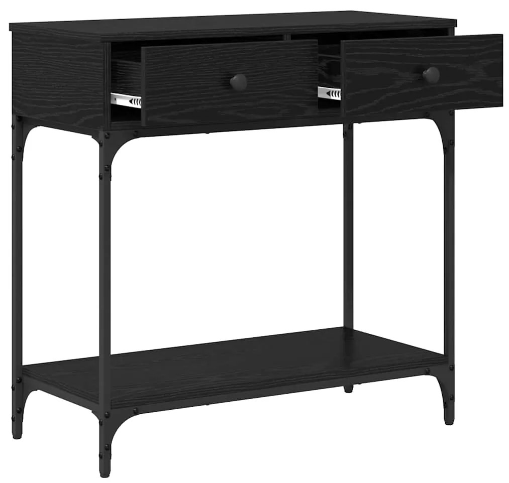 vidaXL Τραπέζι κονσόλας με συρτάρι Μαύρη δρυς 75 x 34.5 x 75 εκ