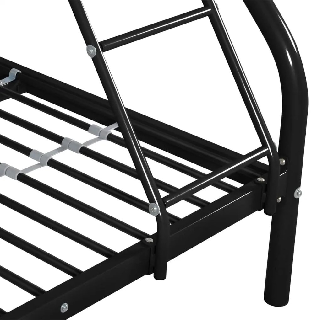 vidaXL Πλαίσιο Κουκέτας Παιδικής Μαύρο 140x200/90x200 εκ. Μεταλλικό