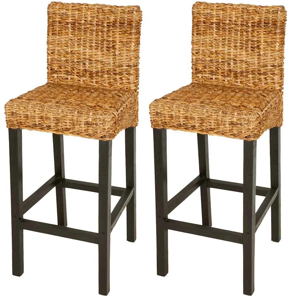 Σκαμπό Μπαρ 2 τεμ. Καφέ από Άμπακα