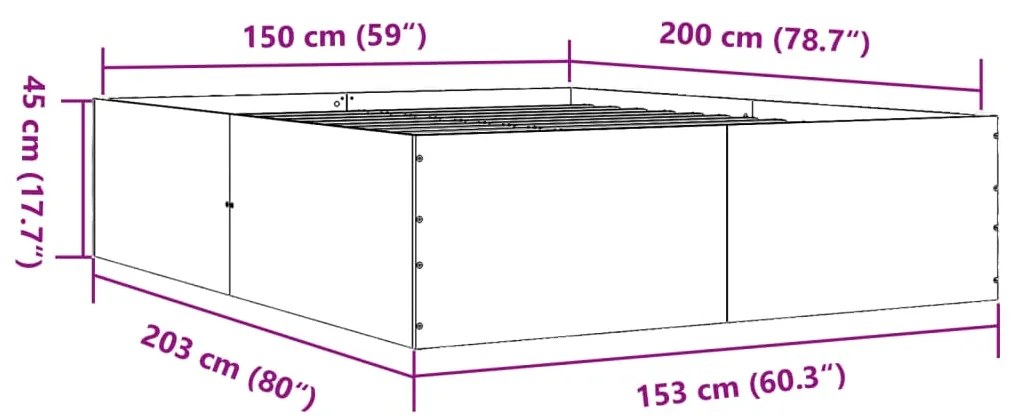 ΠΛΑΙΣΙΟ ΚΡΕΒΑΤΙΟΥ SONOMA ΔΡΥΣ 150X200 ΕΚ. ΕΠΕΞΕΡΓΑΣΜΕΝΟ ΞΥΛΟ 3280918