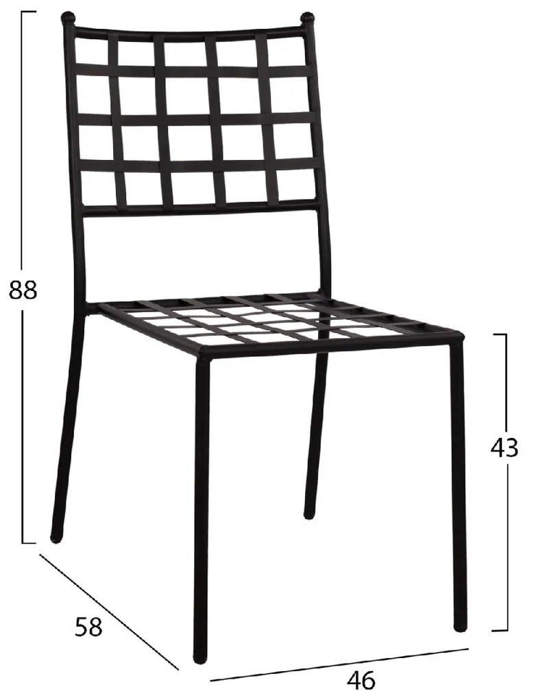 ΜΕΤΑΛΛΙΚΗ ΚΑΡΕΚΛΑ EMERY HM5509 ΣΕ ΜΑΥΡΗ ΑΠΟΧΡΩΣΗ 46x58x88  cm