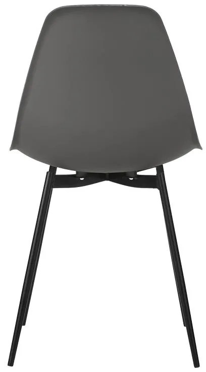 Καρέκλα Ballen pp μαύρο με ανθρακί μεταλλικά πόδια 41.5x53x84.5εκ 4αδα 41.5x53x84.5 εκ.