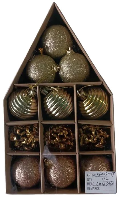 Σετ Χριστουγεννιάτικες μπάλες - 5cm - 12pcs - 023995-023995