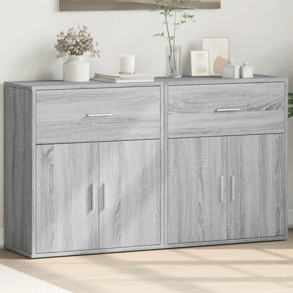 vidaXL Βοηθητικά Ντουλάπια 2 τεμ. Γκρι Sonoma 60x31x70 εκ. Επεξ. Ξύλο