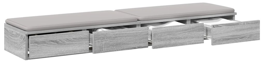 vidaXL Συρτάρια Κρεβατιού Γκρι Σονομά 140x36,5x16,5 εκ Επεξεργασμένο Ξύλο