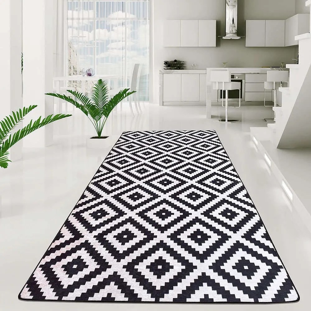 Χαλάκι Κουζίνας Djt Black-White Conceptum Hypnose 100X200cm Πολυέστερ