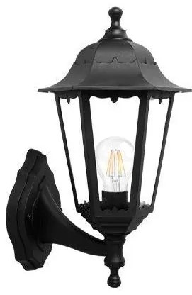 Φανάρι Απλίκα Τοίχου Πλαστικό Εξάγωνο E27 IP44 20W ΦOS_ME-21-0220-2-Μαύρο 21-0220-2