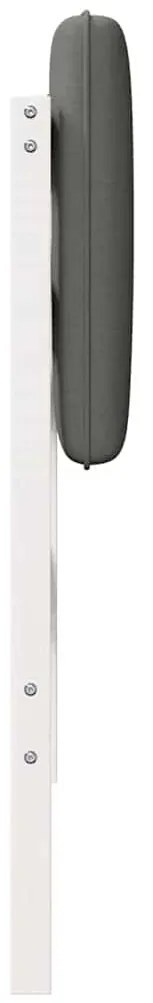 vidaXL Ταπετσαρισμένο κεφαλάρι Λευκό και Ανοιχτό Γκρι 80 cm