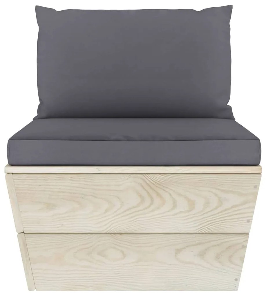 vidaXL Καναπές Κήπου Παλέτας Τριθέσιος Ξύλο Ερυθρελάτης με Μαξιλάρια