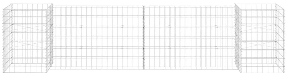 vidaXL Συρματοκιβώτιο Γλάστρα Σχήμα «Η» 260x40x60 εκ. Ατσάλινο Σύρμα