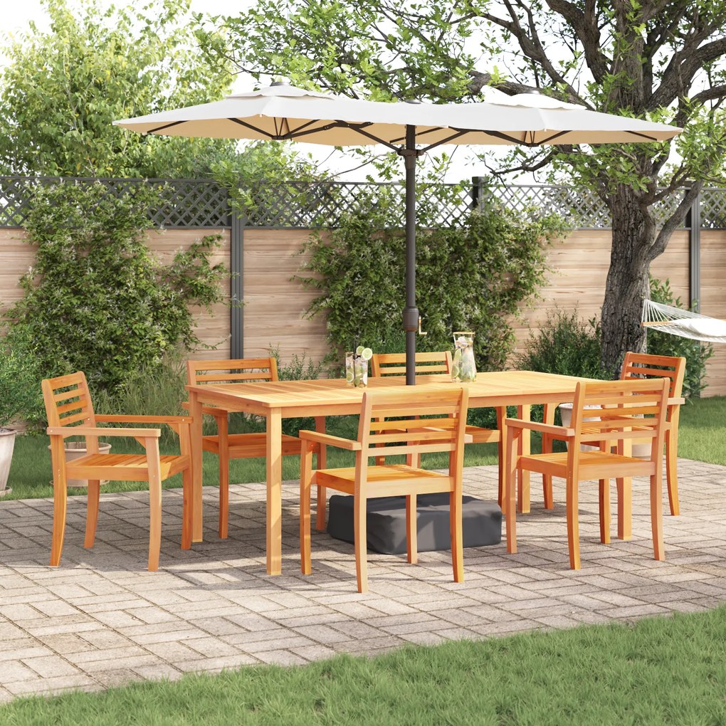 vidaXL Σετ Τραπεζαρίας 9 pcs Φυσικό 200 x 100 x 74 cm