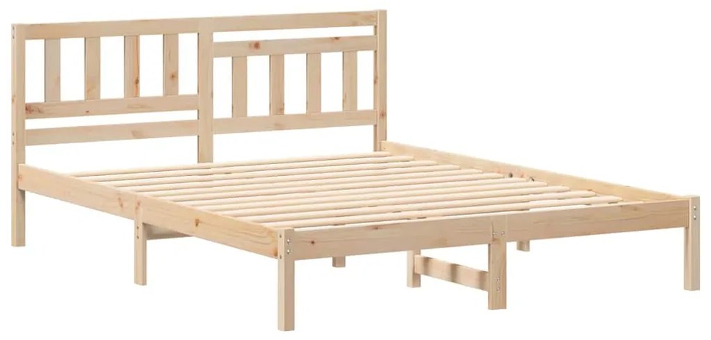 vidaXL Σκελετός Κρεβατιού Καφέ 160 x 200 cm Στερεά ξυλεία πεύκου