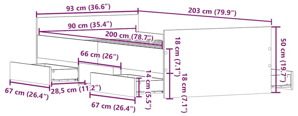 ΠΛΑΙΣΙΟ ΚΡΕΒΑΤΙΟΥ ΧΩΡΙΣ ΣΤΡΩΜΑ 90X200 ΕΚ. ΕΠΕΞΕΡΓΑΣΜΕΝΟ ΞΥΛΟ 3328803