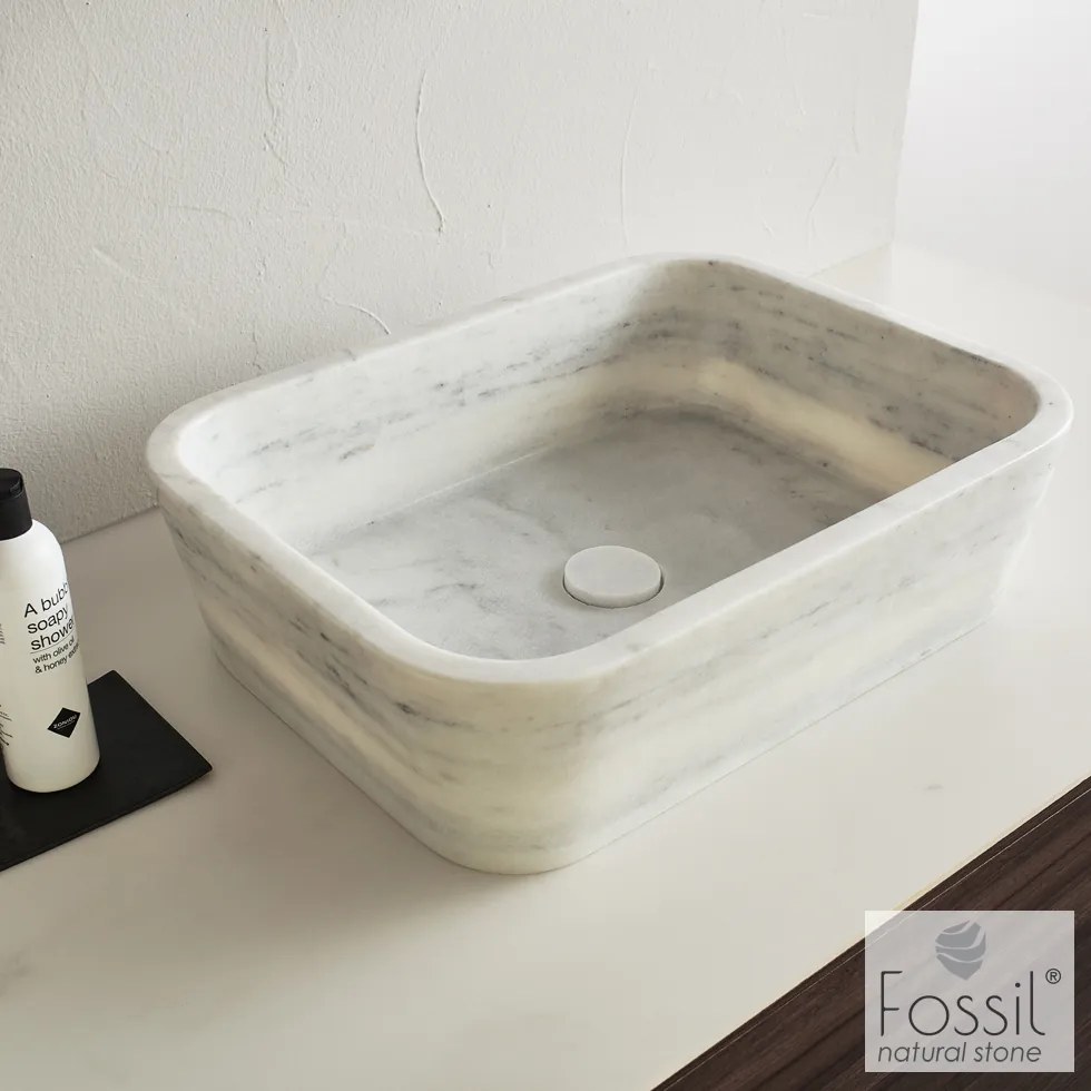 Νιπτήρας Μαρμάρινος  Gaia 60x38 h.14 Fossil Carrara Nuovo DS60-300