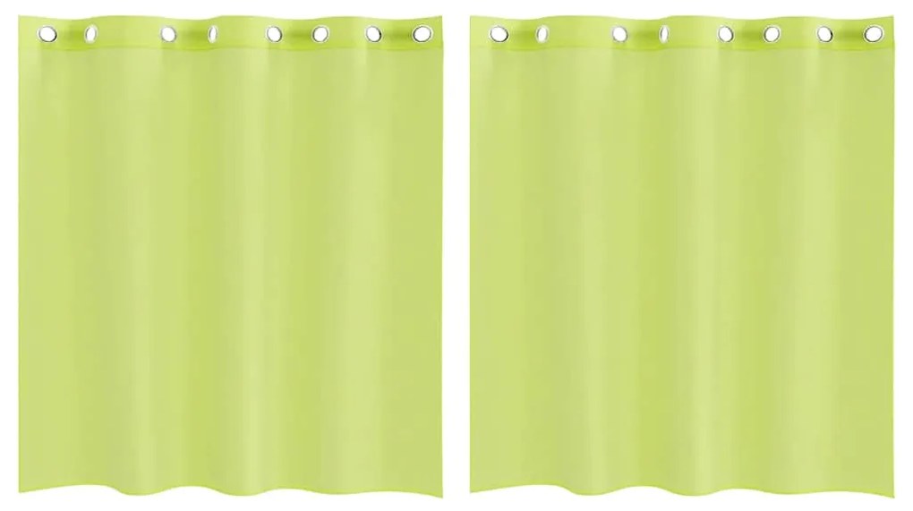 vidaXL Κουρτίνες Voile με ροδέλες 2 τεμάχια Apple Green 140x140 cm