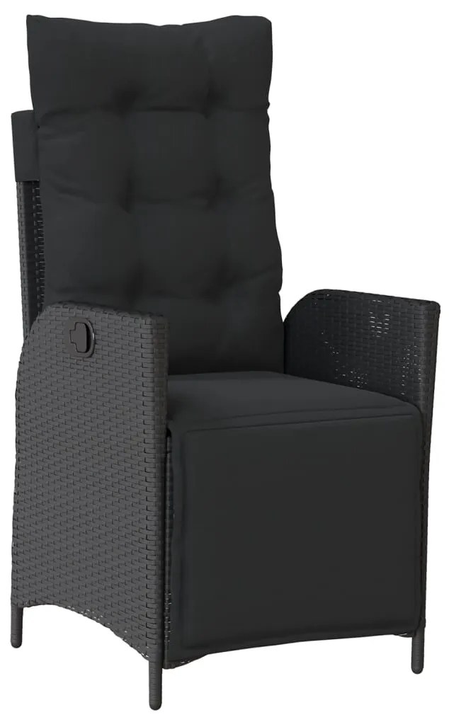 Σετ Τραπεζαρίας Κήπου 7 Τεμ. Μαύρο Συνθετικό Ρατάν με Μαξιλάρια 3213099