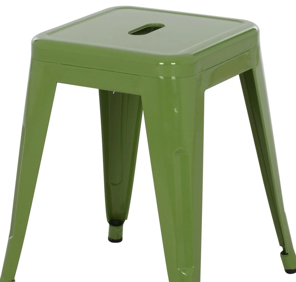 Σκαμπό μπαρ MELITA Χαμηλό Μεταλλικό σε Light Olive Green 37x37x45Υεκ. 37x37x45 εκ.