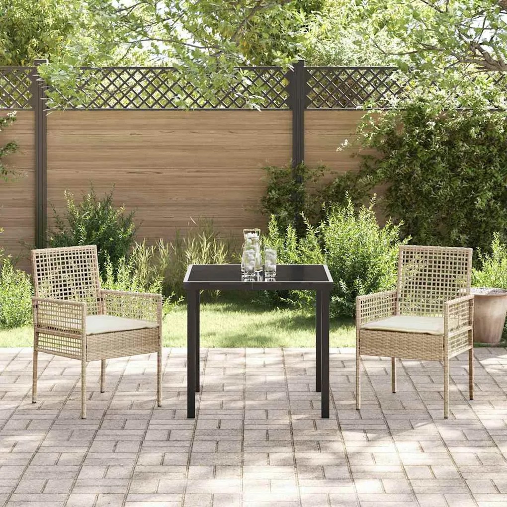 vidaXL Καρέκλα Κήπου 2 pcs Μπεζ 53 x 60 x 85εκ συνθετικό ρατάν
