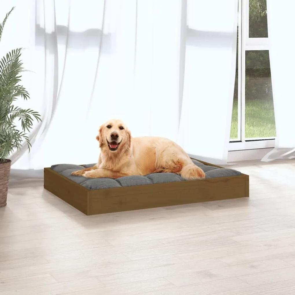Κρεβάτι Σκύλου Μελί 71,5 x 54 x 9 εκ. από Μασίφ Ξύλο Πεύκου - Καφέ