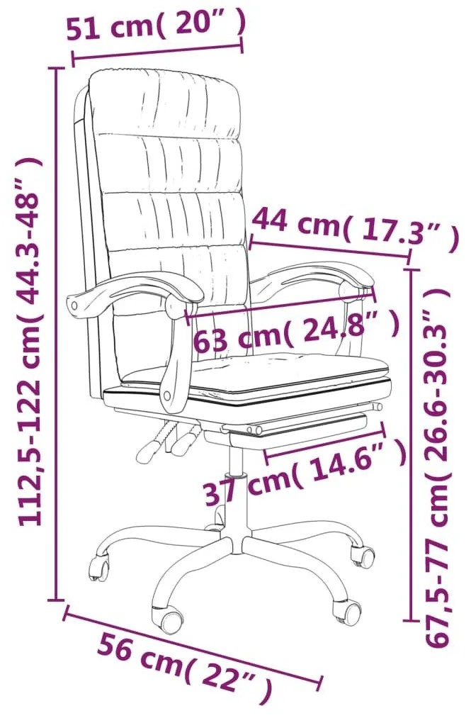Καρέκλα Γραφείου Ανακλινόμενη Ανοιχτό Γκρι Υφασμάτινη - Γκρι