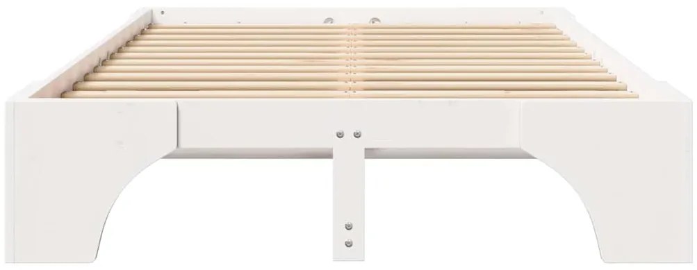 vidaXL Σκελετός Κρεβατιού Λευκό 197 x 147 x 30 εκ. Μασίφ ξύλο πεύκου