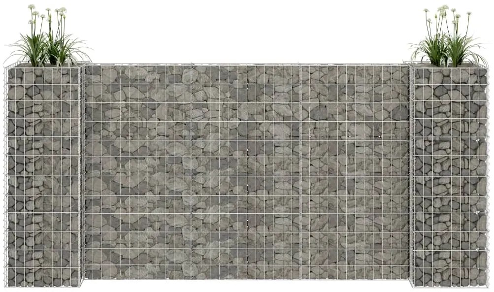 vidaXL Συρματοκιβώτιο Γλάστρα Σχήμα «Η» 260x40x120 εκ. Ατσάλινο Σύρμα
