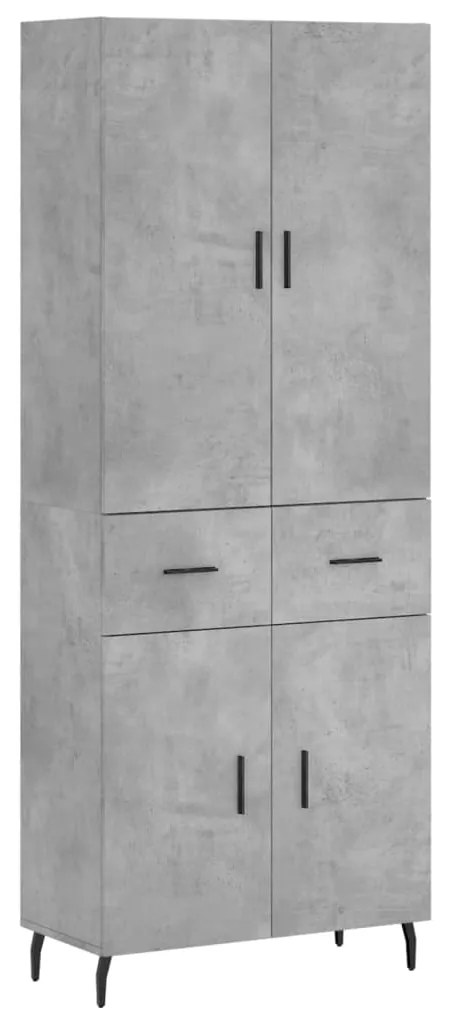 vidaXL Ντουλάπι Γκρι Σκυροδέματος 69,5x34x180 εκ. Επεξεργασμένο Ξύλο