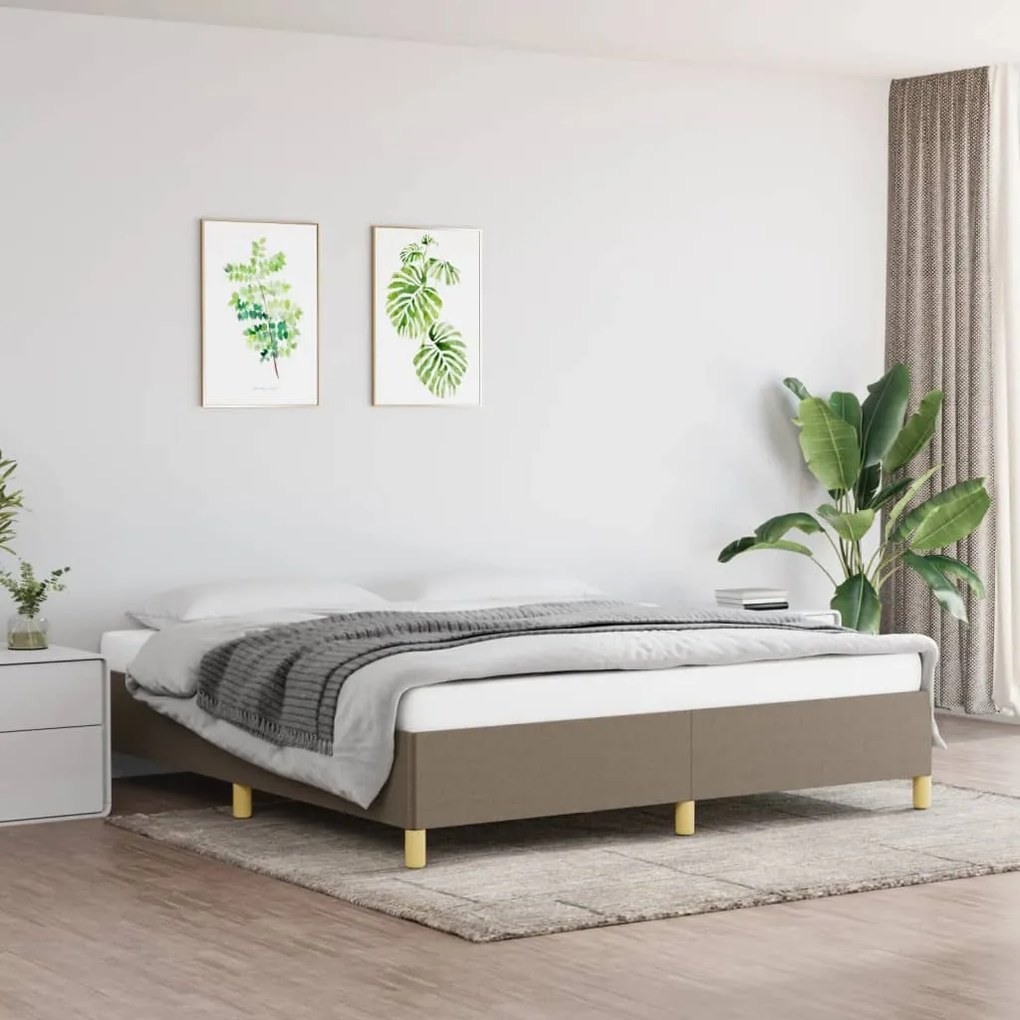 vidaXL Πλαίσιο Κρεβατιού Boxspring Taupe 160x200 εκ. Υφασμάτινο