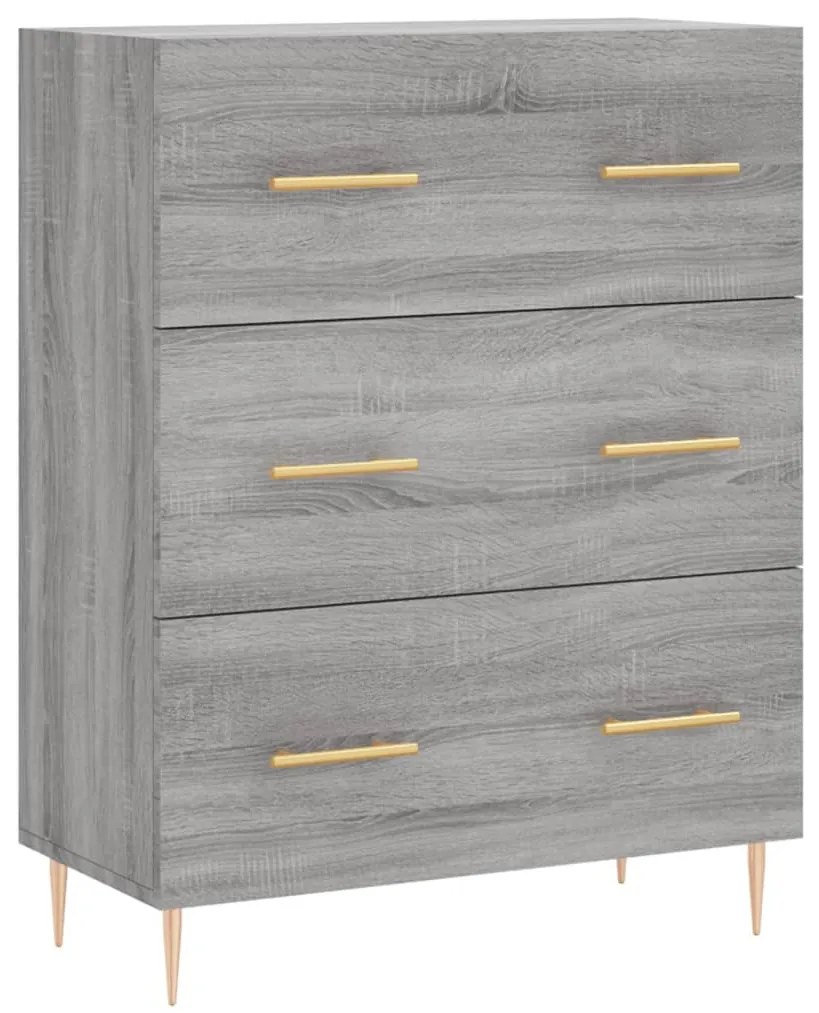 vidaXL Ντουλάπι Γκρι Sonoma 69,5 x 34 x 180 εκ. Επεξεργασμένο Ξύλο