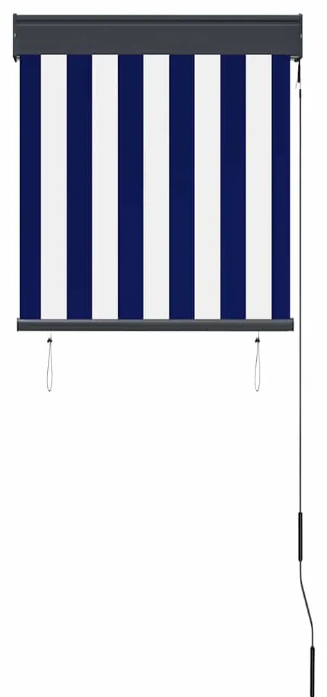 vidaXL Στόρι Σκίασης Ρόλερ Εξωτερικού Χώρου Μπλε / Λευκό 60 x 250 εκ.