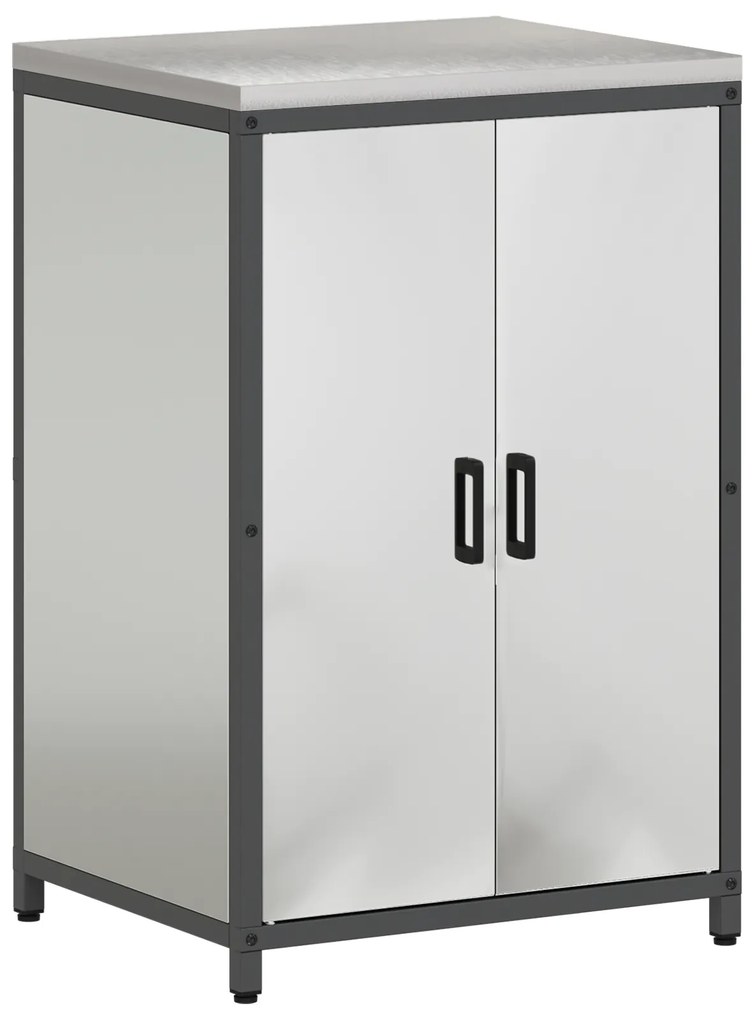 vidaXL Σετ Αποθήκευσης Κουζίνας με ράφι 3 pcs Ασημί 180 x 50 x 92 εκ.