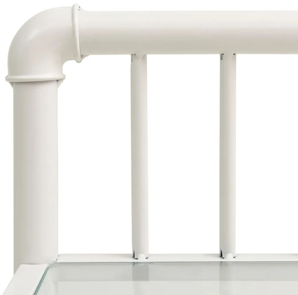 vidaXL Κομοδίνα 2 τεμ. Λευκά και Διαφανή από Μέταλλο και Γυαλί