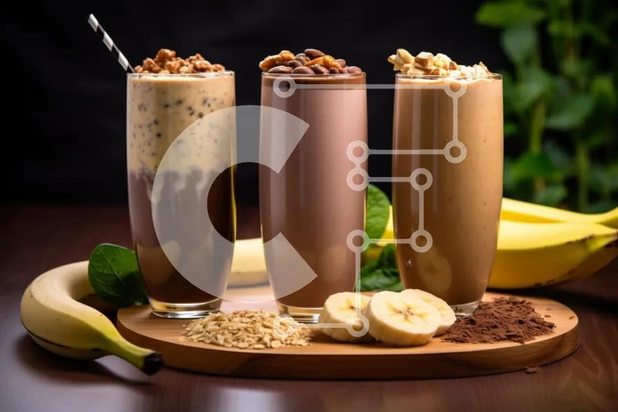 Intra Συλλεκτικό Ξύλινο Παζλ Plywood  4mm - Ποικιλία Smoothies με μπανάνες και βρώμη Σε Ξύλινο Κουτί - Διαστάσεις: 10x10 cm – 25 κομμάτια