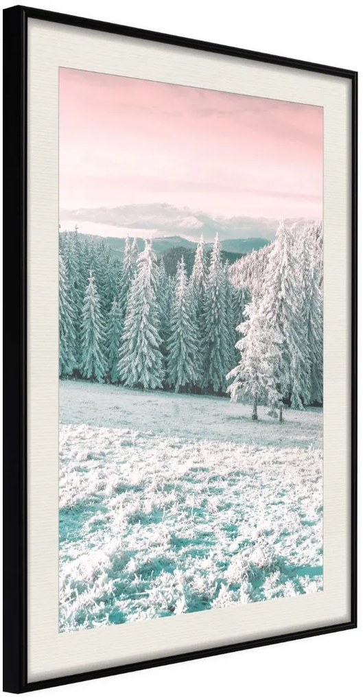 Αφίσα - Frosty Landscape - 20x30 - Μαύρο - Με πασπαρτού