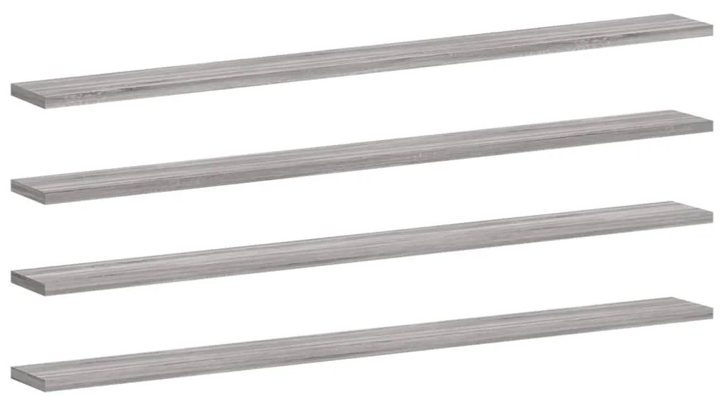 vidaXL Ράφια Τοίχου 4 τεμ. Γκρι Sonoma 100x10x1,5 εκ. Επεξεργ. Ξύλο