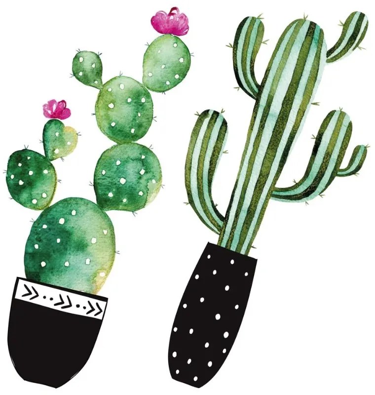 Διακοσμητικά αυτοκόλλητα τοίχου Watercolour Cactus  M