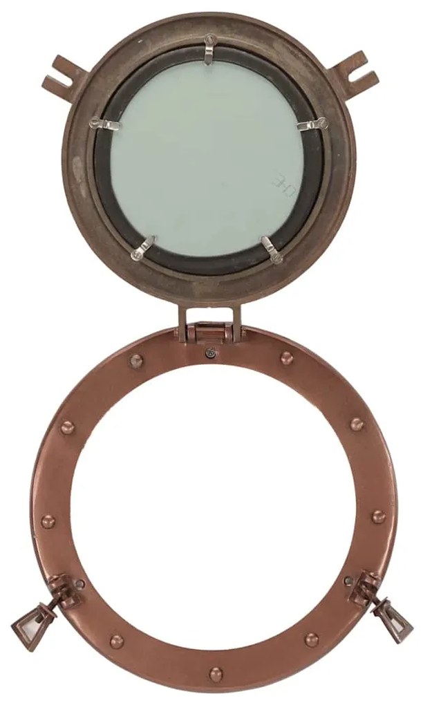 vidaXL Καθρέφτης Φινιστρίνι Τοίχου Ø30 εκ. από Αλουμίνιο και Γυαλί