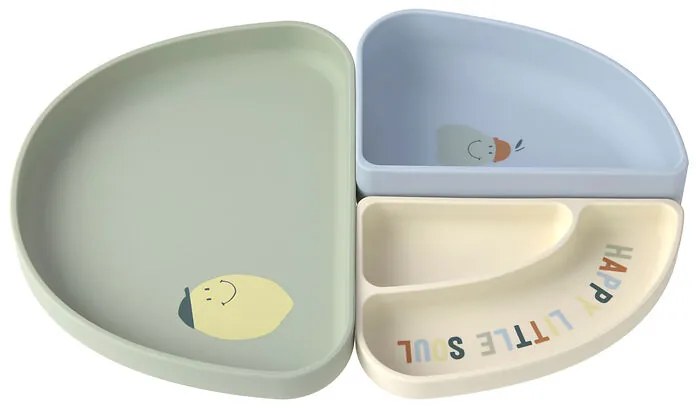 Laessig Πιάτα σιλικόνης 3τεμ. Happy Fruits Lemon