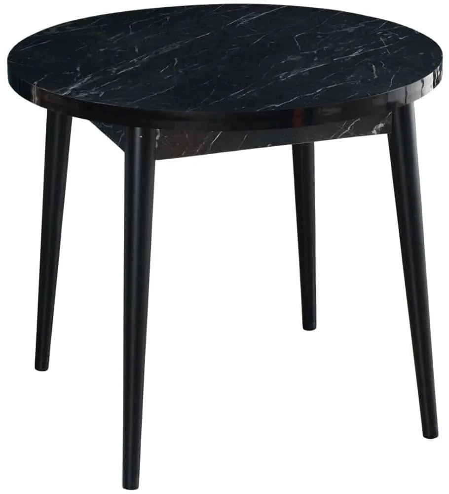 Τραπέζι Stil 107BCK1506 90x77,5x90cm Marble Effect Black Μοριοσανίδα,Ξύλο