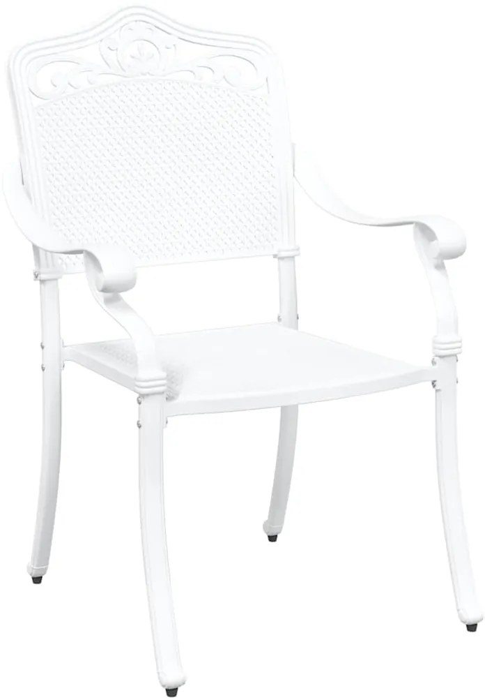 vidaXL Καρέκλα Κήπου 2 pcs Λευκό 55 x 56.5 x 91εκ Αλουμίνιο