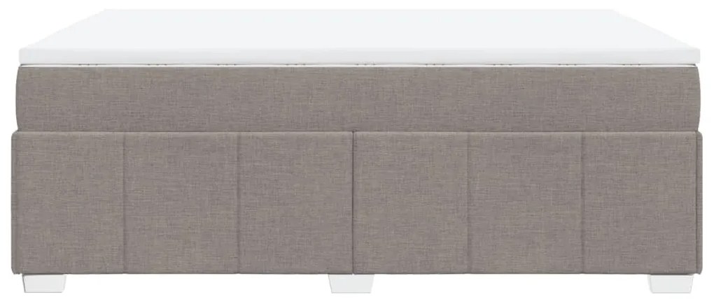 Κρεβάτι Boxspring με Στρώμα Taupe 140x200 εκ. Υφασμάτινο - Μπεζ-Γκρι