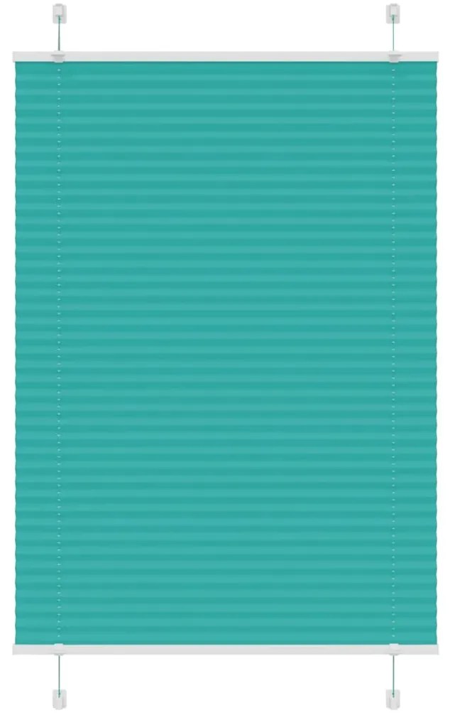 vidaXL Πλισέ περσίδα πετρόλ πράσινο 100x150 cm Πλάτος υφάσματος 99,4cm